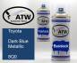 Preview: Toyota, Dark Blue Metallic, 8Q0: 400ml Sprühdose + 400ml Klarlack - Set, von ATW Autoteile West.